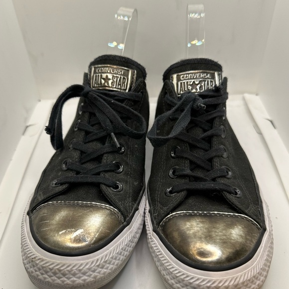 Converse Shoes - Converse Black and Silver Sneakers with Canvas Material
